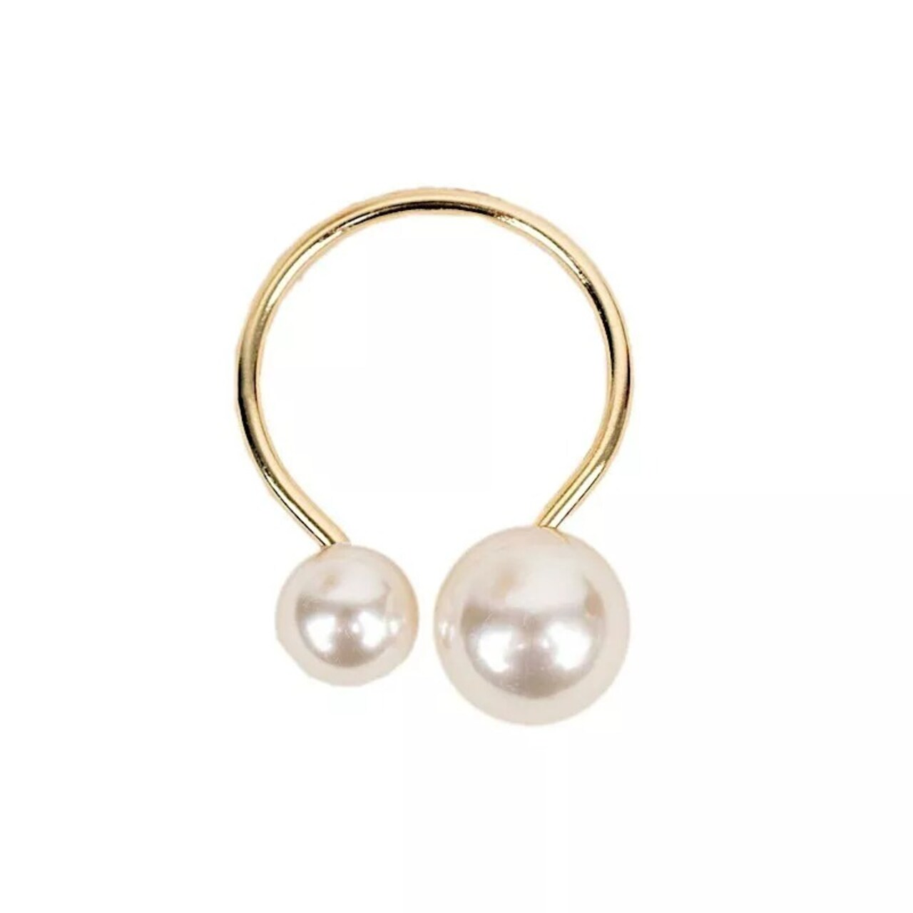 Gold 10 Metal 2.5" Napkin Rings White Faux Pearls Party Events Home Decorations